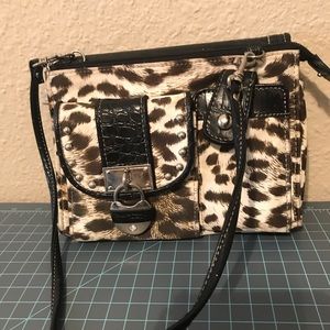 Kathy Van Zealand leopard print mini purse